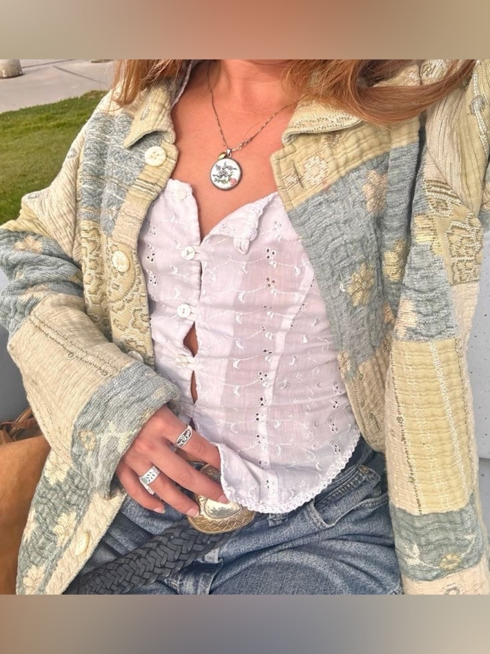 Whimsy cold water creek vintage floral button up jacket.